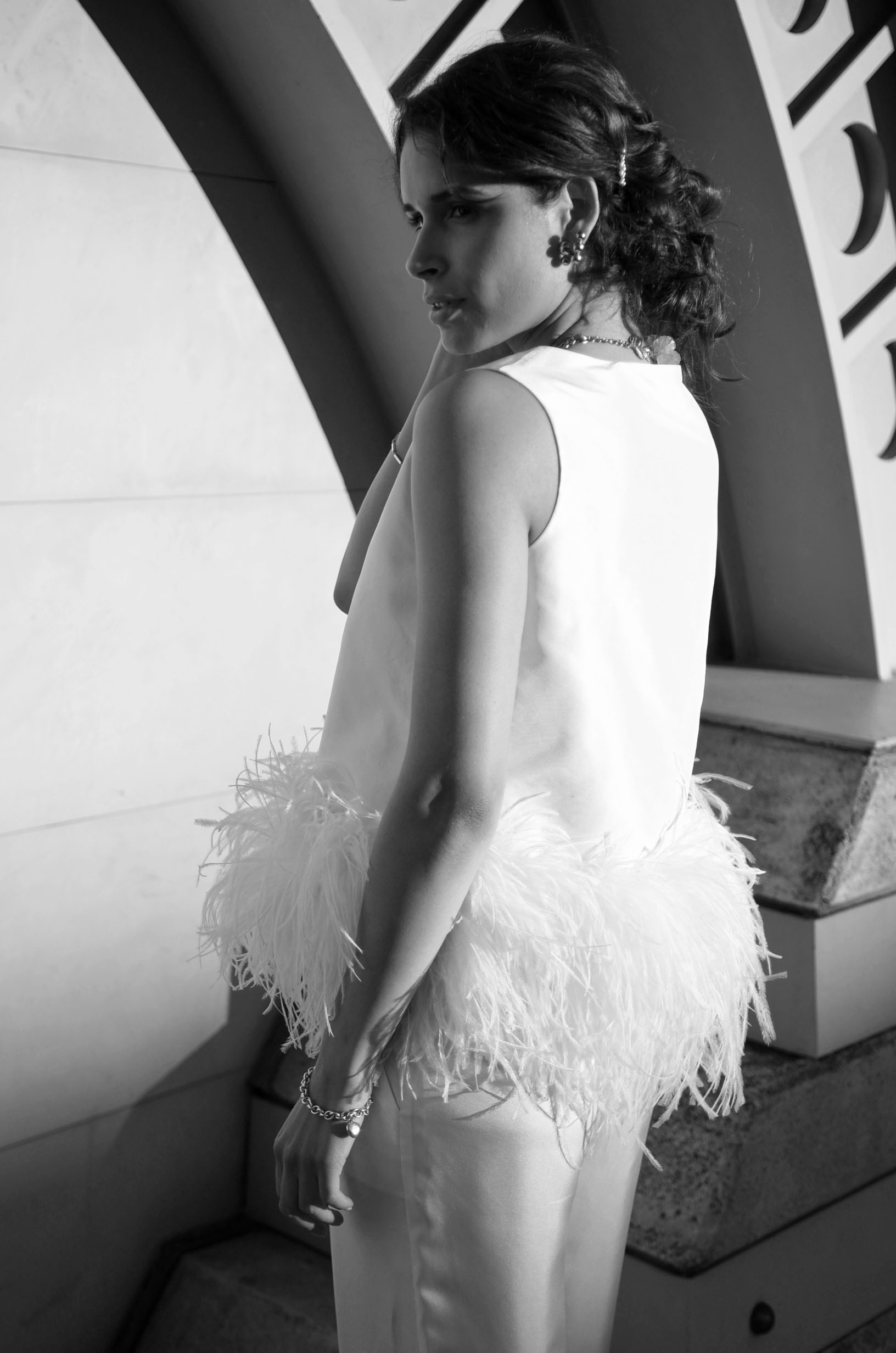 Lily Feather & Silk Top - MARCHA Bridal Collection